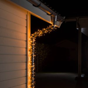 LED-ljusslinga utomhus 200 lampor svart/bärnsten