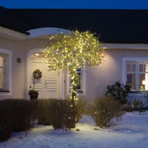 LED-ljusslinga utomhus 200 lampor svart/varmvit
