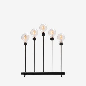 Konstsmide - Elljusstake 5 ljus met. 54cm - Svart - Adventsljusstakar - Från Homeroom