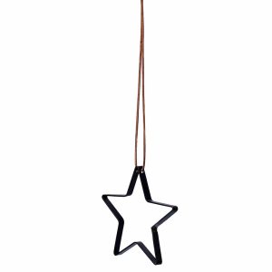 Julstjärna med Läderband - 17 cm