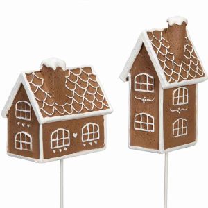 Pepparkakshus på pinne mix av 2 st