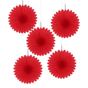 Pappersfjädrar Mini Röda Takdekoration - 5-pack