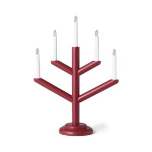 Elljusstake Träd 5 Ljus Mörkröd