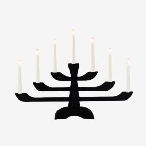 Konstsmide - Elljusstake 7 lj trä 39cm - Svart - Adventsljusstakar - Från Homeroom