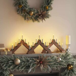 3 st Adventsljusstakar Massiv furu 39,5 cm