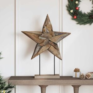 Julstjärna Brun Massivt teakträ 75 cm