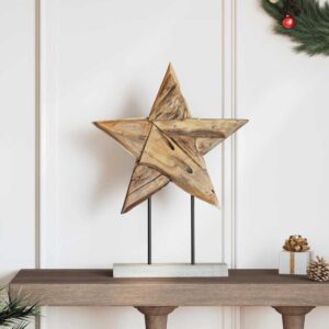 Julstjärna i Massivt teakträ 60 cm