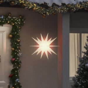 Stjärna med LED-belysning vikbar vit 43 cm