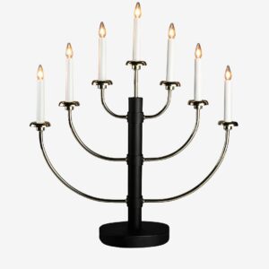 Konstsmide - Ljusstake i metall, 57,5 cm, 7 glödlampor - Svart - Adventsljusstakar - Från Homeroom
