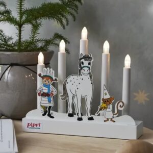 Batteridriven Pippi-adventsljusstake, Luciatåg
