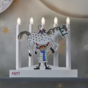 Batteridriven Pippi-adventsljusstake, Pippi och Lilla gubben