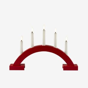 Konstsmide - B/O Ljusstake med 5 lampor, 3D-LED - Röd - Adventsljusstakar - Från Homeroom