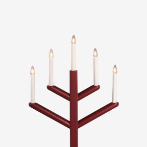 Konstsmide - Ljusstake Granen trä 5 glödlampor - Röd - Adventsljusstakar - Från Homeroom