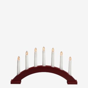 Konstsmide - Ljusstake i bök, 7 glödlampor, 23 cm - Röd - Adventsljusstakar - Från Homeroom