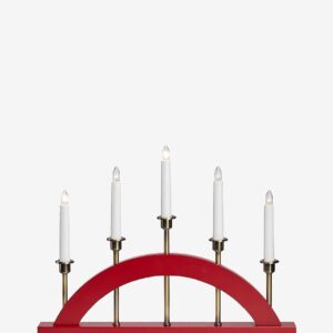Markslöjd - BRIDGE Ljusstake 5L - Röd - Adventsljusstakar - Från Homeroom